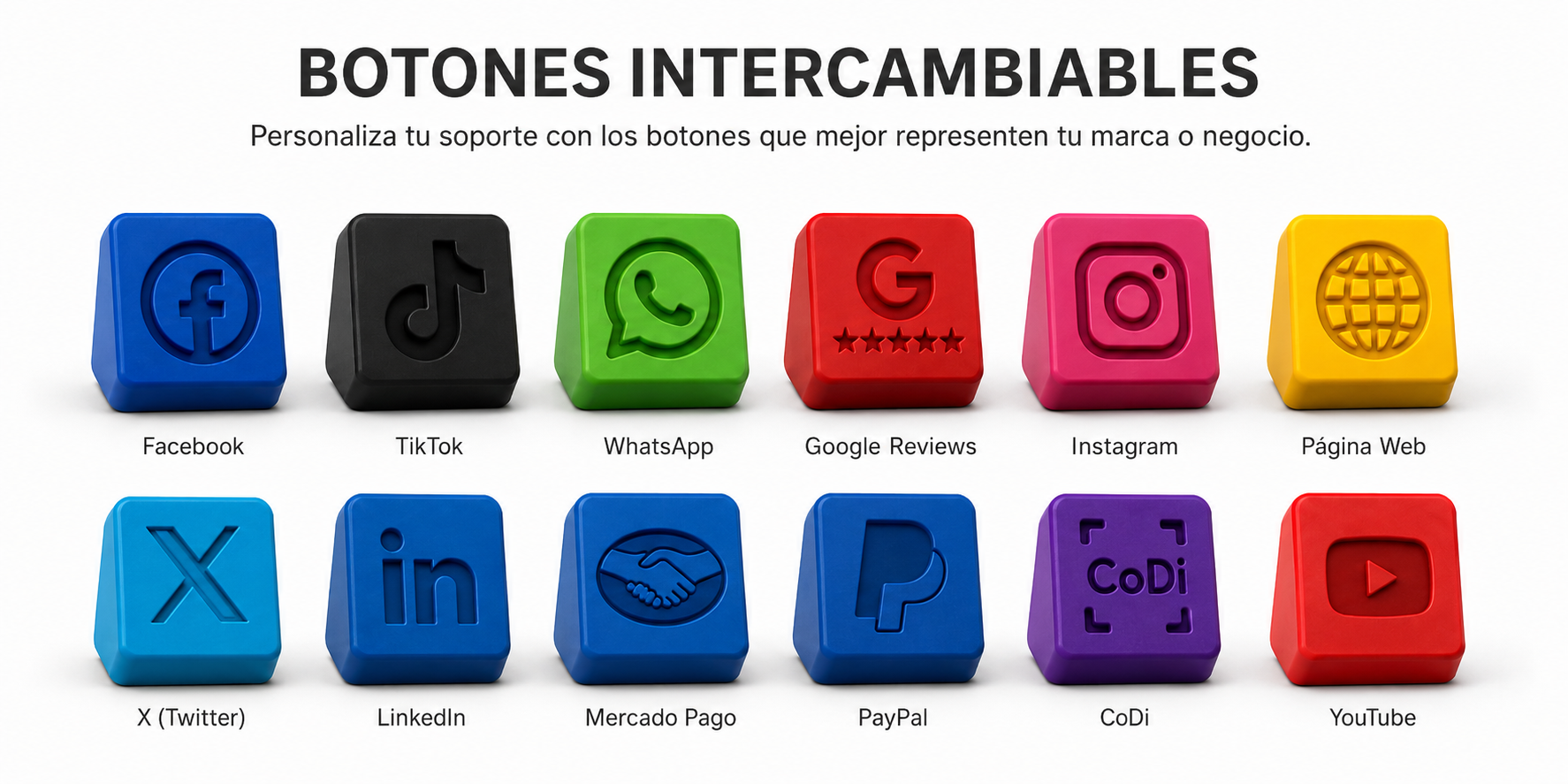 Botones de redes sociales disponibles - Todos los íconos que puedes elegir